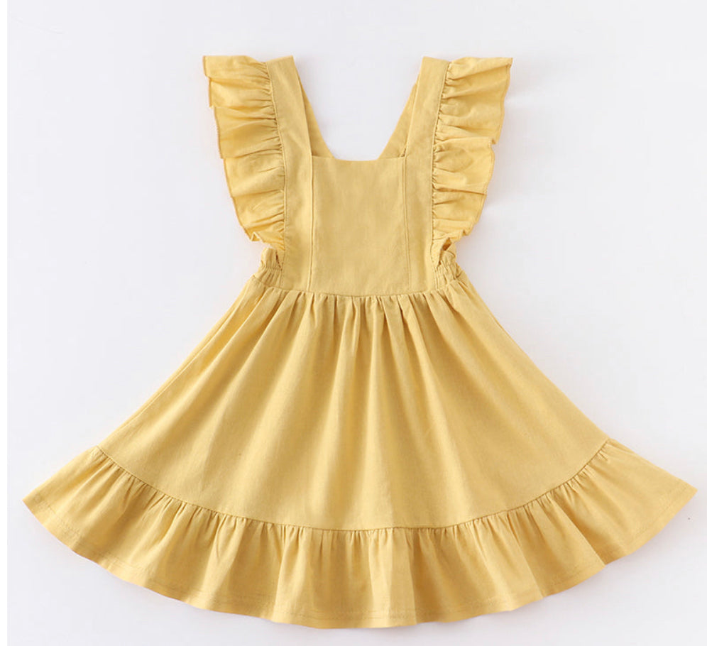 Mustard Flutter Dress